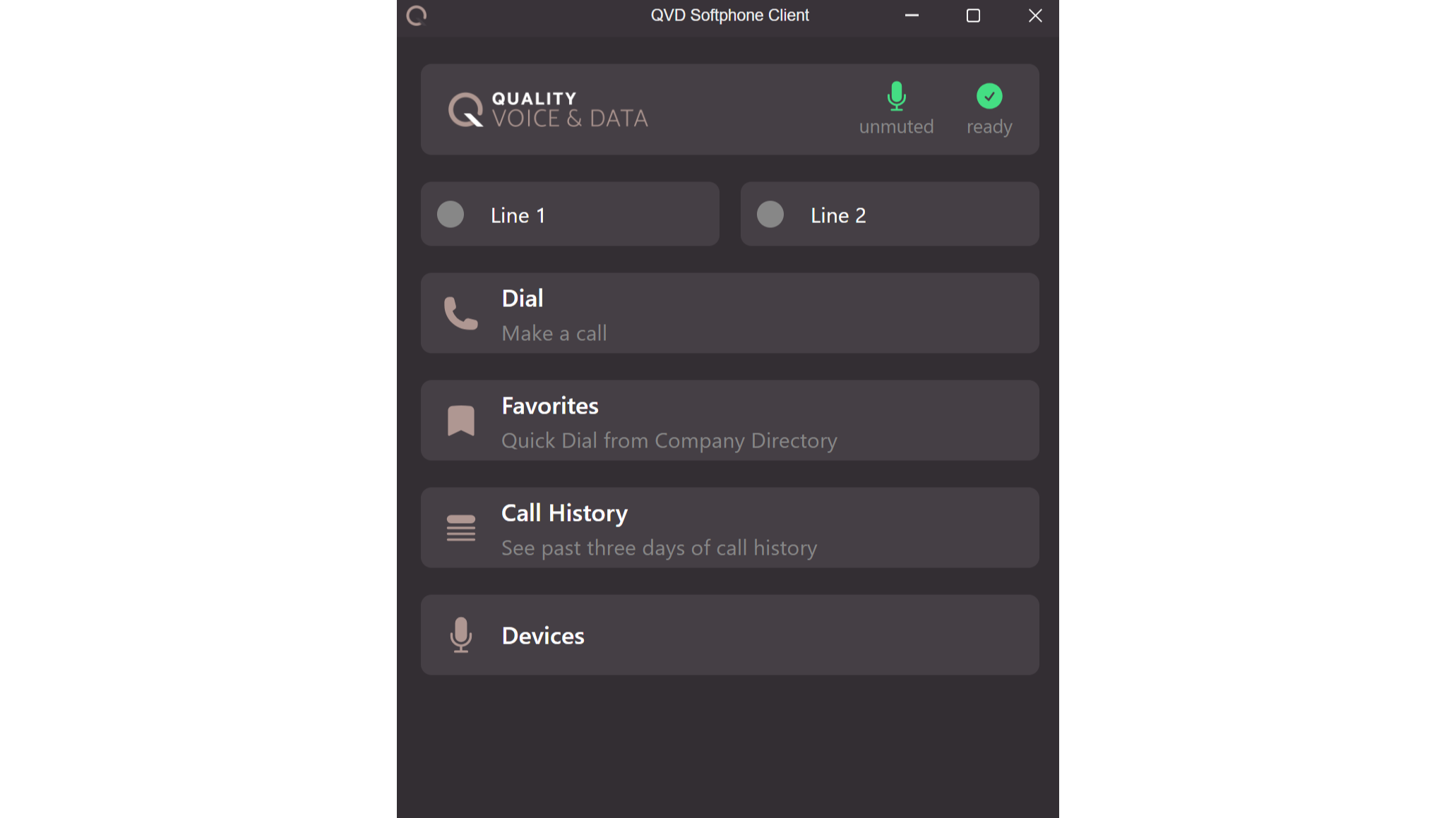 Idle Softphone. Can be minimized and tucked away.